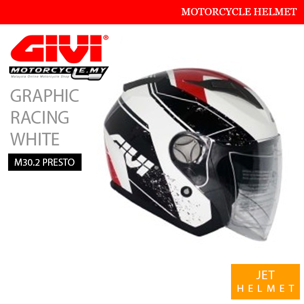 GIVI Graphic Racing White Jet M30.2 Presto Helmet Malaysia