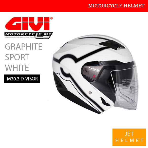 GIVI Graphic Sport White Jet M30.3 D-Visor Helmet Malaysia