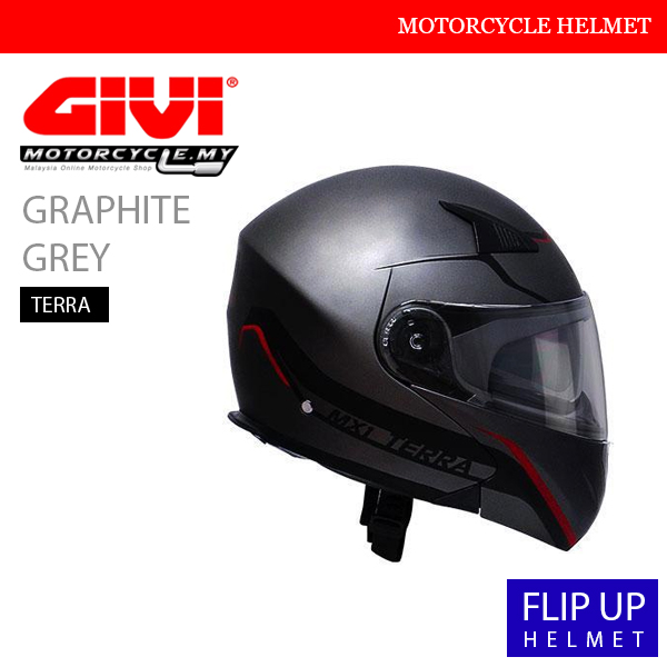 GIVI Graphite Grey Flip Up Terra Helmet MALAYSIA