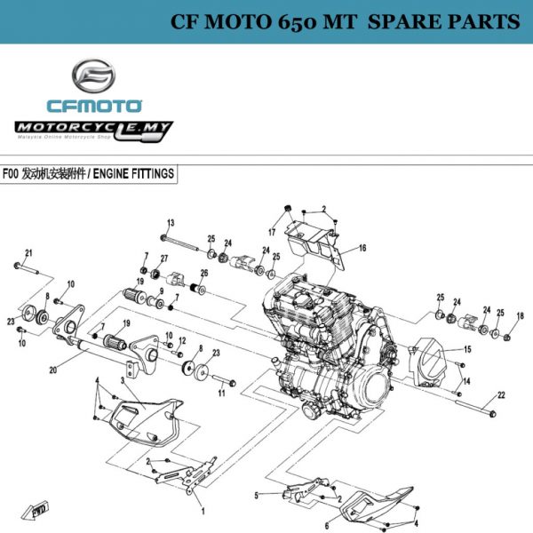 [11]  CF Moto 650 MT Spare Parts 30001-102110110 Bolt