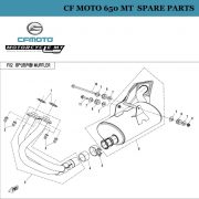 [05] - CF Moto 650 MT Spare Parts A000-020600 Clamp Ⅱ